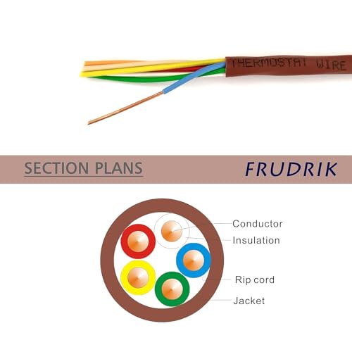 Thermostat Wire - Solid Copper 18 Gauge - CL2 - Power Circuit Cable (18/3Brown,25ft) - color: 18/3Brown, size: 25ft