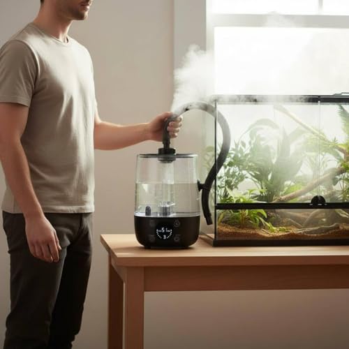 Reptile Humidifier Automatic Shutoff Reptile Digital Control Panel Pet Supply, White - color: White