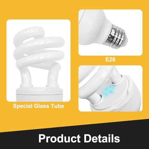 UVB Reptile Light, 10.0 15W UVA UVB Light for Reptiles, Spiral Compact Fluorescent UVB Bulb for Bearded Dragons Tortoise Lizards and Snakes - size: 5.5 in 10.0