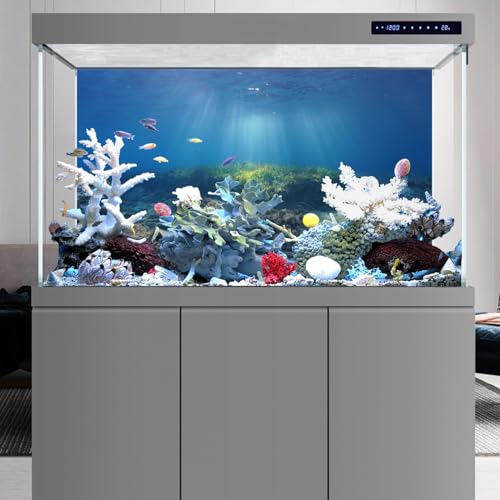 AWERT Ocean Floor Fish Tank Background Underwater Stone Aquarium Background 36x18 inches Vinyl