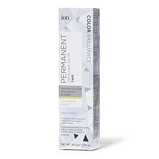 Ion Medium Golden Mahogany Blonde Permanent Creme Hair Color, 7Wr, Paraphenylenediamine Free, 100% Gray Coverage, Vegan And Crue