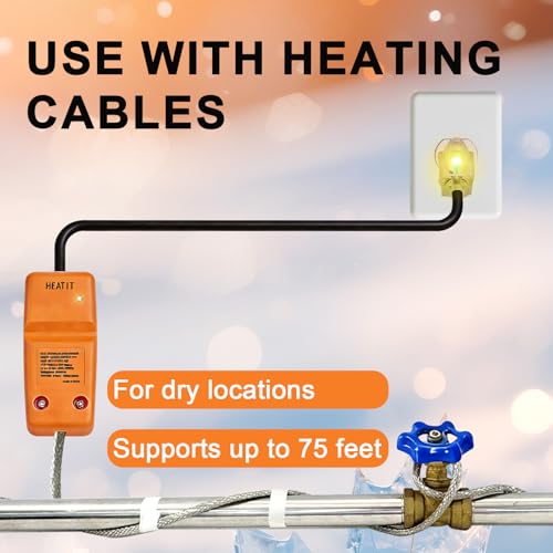 HEATIT HTM Accessory Connection Kit for Self-Regulating Heating Cable, 2.5 Feet Cold Lead, Compatible with Water Pipes - size: Connection kit