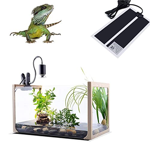 Reptile Heating Mat with Temperature Adjustment, Waterproof Reptile Heat Pad Under Tank Terrarium Heater for Amphibians, Small Animals, Seeding (7W 11 x 5.9 in) - color: 7W - 11x5.9 IN