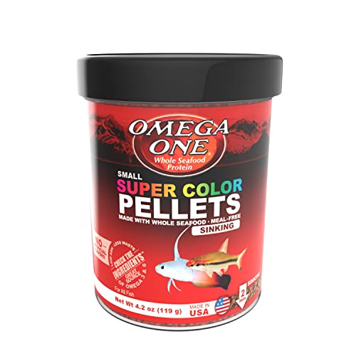 Omega One Super Color Sinking Pellets, 2mm Pellets, 4.2 oz - size: 4.2 Ounce (Pack of 1)