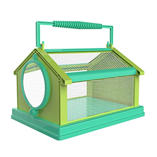 Insect Critter Keeper with Handle Easy to Observe Portable Plastic Reptile Terrarium for Bugs Lizards Frogs Insect Cage