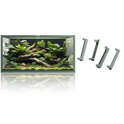 Phailozoo 120 Gallon Reptile Terrarium with 10” Reptile Tank Stackers, Front Opening Reptile Tank for Easy Feeding, Modern Minimalistic, Reptile Enclosure with Leakproof Bottom 48''x24''x24'