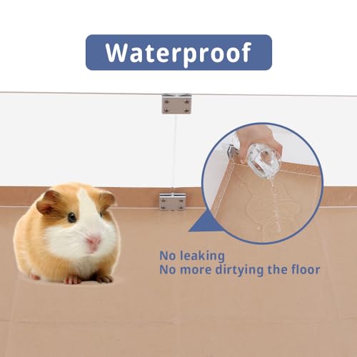 Disposable Guinea Pig Cage Liners, 48" x24 Large Liner Bag for Guinea Pig Cage Bottom, Water-Resistant Kraft Paper（25Pcs - size: (48" x 24") 25Pack