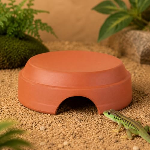 Terracotta Snake Hide, Reptile Hide Cave for Geckos Scorpions, Terrarium Decor Reddish Brown 100g, Average Reptile Hide (Diameter - size: average Reptile Hide (Diameter