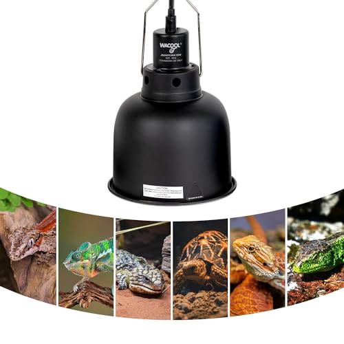 WACOOL TERRA Reptile Light Fixture with Dimming Thermostat, 5.5 Inch Deep Dome Reptile Heat Lamp Fixture with Temperature Controller - style: 5.5 inch-1pack