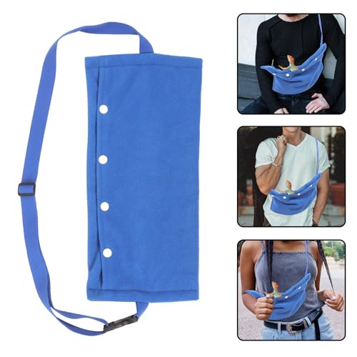 PRETYZOOM Reptile Sling Carrier Portable Pet Traveling Pouch with Adjustable Strap Blue Small Travel Bag for Bearded Dragon, Lizard, Guinea Pig Outdoor Use