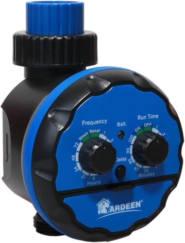Digital Water Timer, Dual Dial Control, Battery Operated, Black/Blue - style: Digital Timer