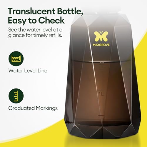 MAYGROVE Battery Powered Sprayer 0.5 Gallon, Electric Spray Bottle – Up to 7.5 Hours Long Battery Life with Fast Charging, Automatic Garden Sprayer with Adjustable Pressure, Semi-Transparent Tank