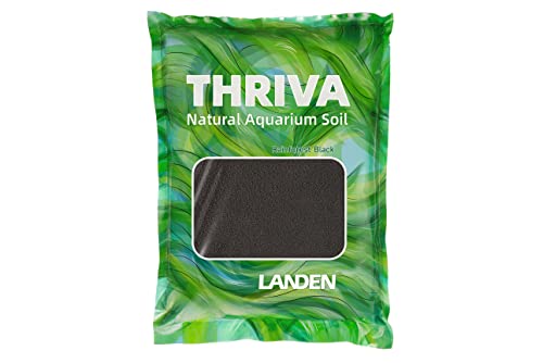 LANDEN THRIVA Natural Soil Substrate for Natural Planted Aquarium, Plant or Shrimp Stratum, Clay Gravel and Stable Porous Substrate for Freshwater Aquarium, Rainforest Black 5L(10lbs),Small Size - size: S-1mm-5L