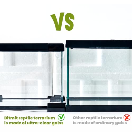 7 Gallon Glass Reptile Terrarium 12"x12"x12" – Cube Reptile Tank for Leopard Gecko, Hermit Crab, Snake, Frog, Tarantula, Isopod Enclosure - size: 12*12*12in