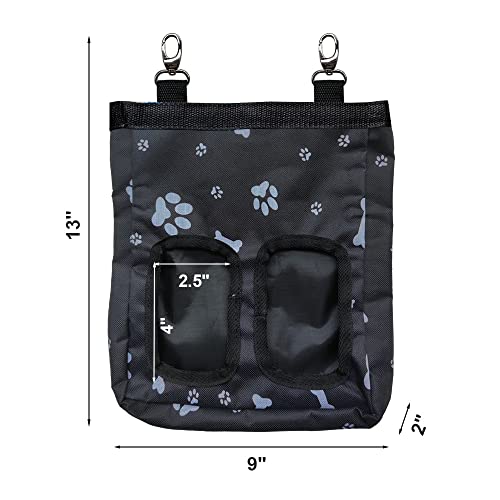 Guinea Pig Hay Feeder, Hanging Rabbit Hay Feeder Bag for Guinea Pigs Bunnies Chinchillas. M, Black Paws - color: Blackpaws
