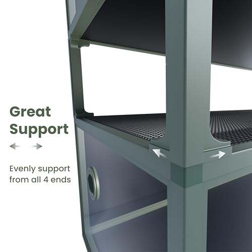 Phailozoo 120 Gallon Reptile Terrarium with 10” Reptile Tank Stackers, Front Opening Reptile Tank for Easy Feeding, Modern Minimalistic, Reptile Enclosure with Leakproof Bottom 48''x24''x24'