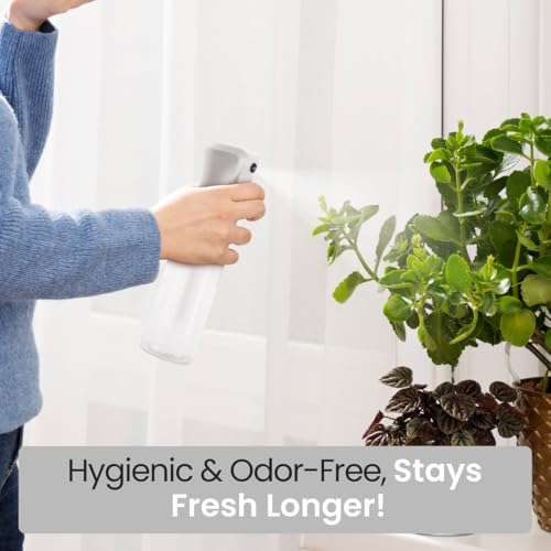 VIGOR PATH Continuous Spray Bottle – Fine Mist Mister Spray Bottle for Hair, Plants, Cleaning, Pets & Travel | Refillable Water Spray Bottles (200ml / 6.7oz) Clear - size: 6.7 Ounces