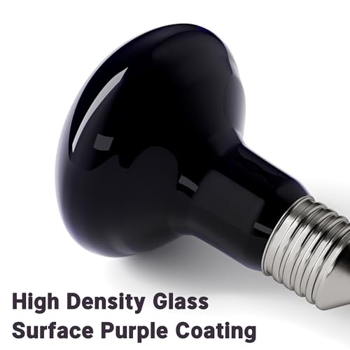R80-100W Reptile Night Light Bulb, UVA Heat Lamp - Simulate Natural Moonlight, Purple Basking Lamp, 2000 Hours lifespan - color: Purple-moonlight Heat Lamp, size: 100 Watts