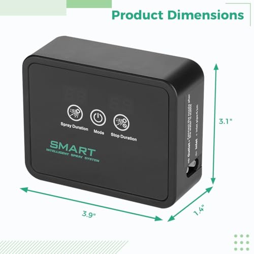 Reptile Tank Misting System with Smart Timer, 360° Rotating Nozzles & Touch Control, Ideal for Rainforest Environments