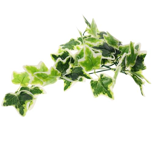 DOITOOL Artificial Reptile Plants Hanging Vine with Suction Cup, Lifelike Amphibious Habitat Decor for Turtle and Reptile Terrariums, Simulated Climbing Leaf Pendant for Aquarium