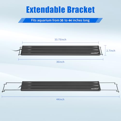 AQUANEAT LED Aquarium Light for 36 to 44 Inch Fish Tank, Auto On Off with Timer, Full Spectrum,Adjustable Brightness, Daylight Moonlight Mode, for Fresh Water Low-to-Mid Light Plants - size: 36"-44"