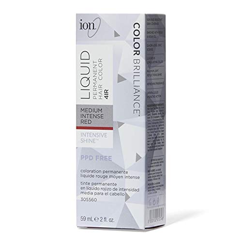 Ion Medium Intense Red Permanent Creme Hair Color, 4Ir, Paraphenylenediamine Free, 100% Gray Coverage, Vegan And Cruelty Free, 2