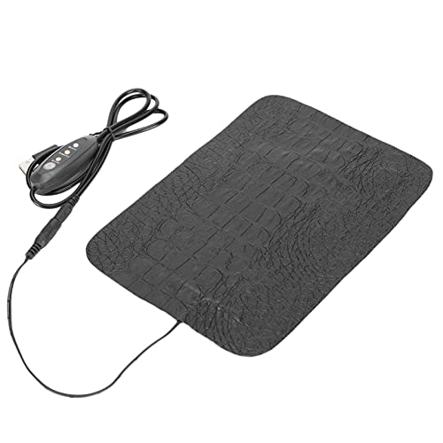 Focket Reptile Heating Pad, Cold Silicone Wire 3 Level Temperature Adjustment Reptile Heat Mat, Terrarium Heating Pad with USB Powered PU Leather Surface for Tortoises Snakes (S) - size: S