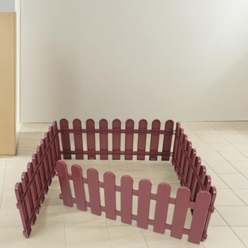 Homoyoyo 4pcs Outdoor Tortoise Enclosure Fence Panels, Decorative Garden Pet Playpen Barrier for Small Animals, 50x20cm Brown Turtle Habitat Fence for Yard and Patio Use