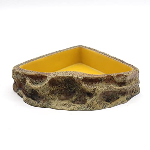 Reptile Feeder Resin Bowl Amphibian Reptile Bowl for Lizard Gecko Bearded Dragon Turtle
