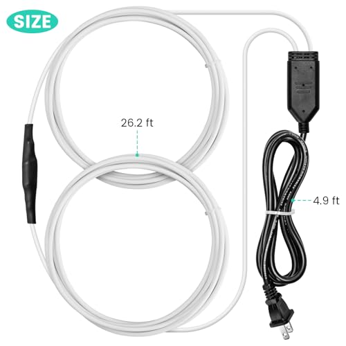 Soil Heating Cable, 26 ft Electric Warming Cable for Garden, Cold Frame, Keep Soil Warm, Easy to Store - size: 26 ft