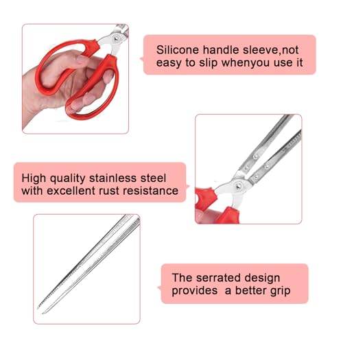 15 Inch Snake Feeding Tongs, Reptile Feeding Tongs,Snake Grabber Tool Stick Reptile Tongs for Lizard Reptiles,Snakes,Tank Accessories Terrarium Supplies (Straight Head)