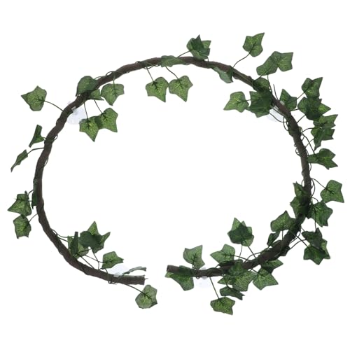 Sosoport 1m Jungle Vines for Reptiles Flexible Artificial Decor with Suckers Leaf for Lizard Frogs Snakes Creative DIY Habitat Ornament for Terrarium and Aquarium Use