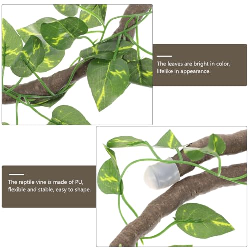 BESPORTBLE 1set Simulation Rattan Jungle Vines for Reptile Tank Decoration Bendable Climbing Branches for Geckos Chameleons and Iguanas Pu Material Natural Appearance