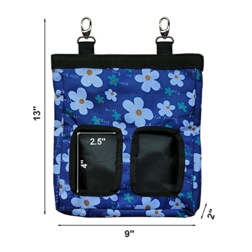 Guinea Pig Hay Feeder, Hanging Rabbit Hay Feeder Bag for Guinea Pigs Bunnies Chinchillas. Blueflower, 2 Count - color: Blueflower-2pack
