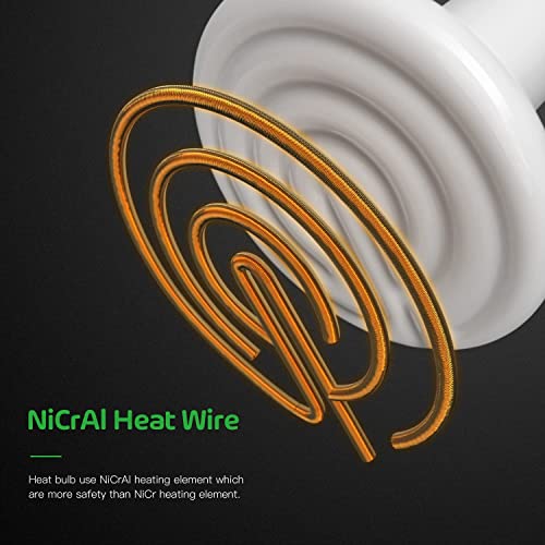 Simple Deluxe 150W Ceramic Heat Emitter Reptile Heat Lamp Bulb No Light Emitting Brooder Coop Heater for Amphibian Pet Terrarium Chameleon Lizards Snakes & Incubating Chicken