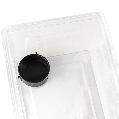 OMEM Portable Reptile Terrarium Habitat for Mini Pet Houses Breathable Holes Stackable Container (2PCS-M) - size: 2PCS-Clear-M
