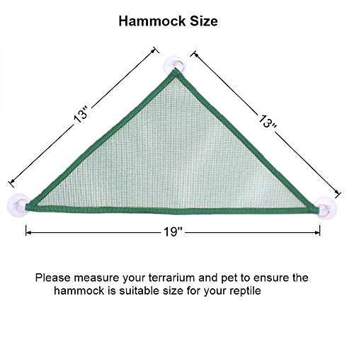 ADOGGYGO Bearded Dragon Lizard Hammock, Reptile Lounger Ladder, Bearded Dragon Hammock Accessories for Geckos Lizards Reptile (Green)