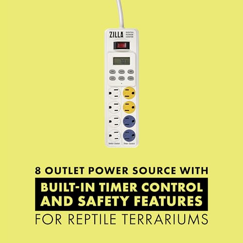 Zilla Reptile Pet Habitat Lighting & Terrarium Heat Power Center Timer, Digital
