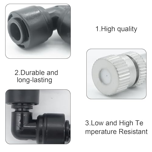 4 Pack Reptile Mister Nozzles，Reptile Misting Nozzles 1/4'', Reptile Fogger Fine Mist Nozzles for Full Water Coverage, Replacement Micro Spray Nozzles