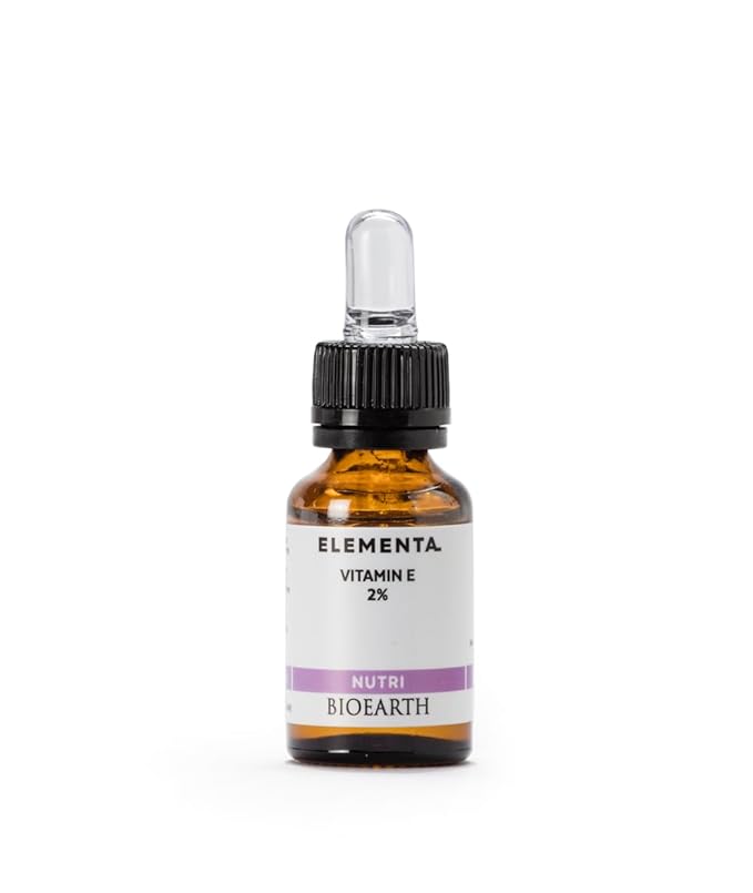 Bioearth Elementa, NUTRI Face Serum with 2% Vitamin E and an Active Base with Argan Oil, Nourishing and Elasticising Effect, Made in Italy, Vegan, AIAB Certification - 15ml Pack