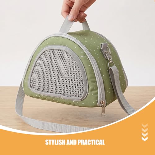 Toyvian 2pcs Portable Small Pet Carrier Bags for Hamsters and Reptiles, Breathable Mesh Travel Shoulder Pouches Made of Polyester and Oxford Cloth, Lightweight and Sturdy for Outdoor