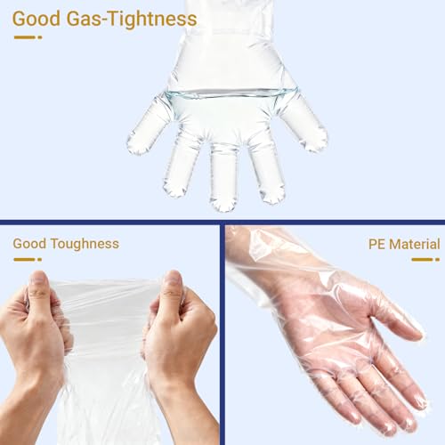 Shoulder Length Disposable Gloves,Full ArmGloves,35 Inch Extra Long Plastic Sleeve Veterinary Cow Aquarium - size: 100 Pcs
