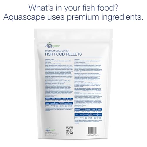 Aquascape 81004 Premium Cold Water Fish Food Pellets for Large Pond Fish, Large Pellet, 44 Pounds - size: 1 Ounce (Pack of 1), style: Large Pellet
