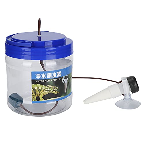 Reptile Watering Dripper, Reptile Humidifier Reptile Irrigation Device with Filtered Water Inlet and Drip Head for Geckos Lizards 1300ML Capacity Adjustable Dripping Speed