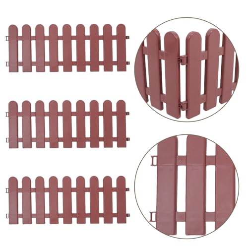 Homoyoyo 4pcs Outdoor Tortoise Enclosure Fence Panels, Decorative Garden Pet Playpen Barrier for Small Animals, 50x20cm Brown Turtle Habitat Fence for Yard and Patio Use