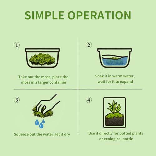 Compressed Sphagnum Moss for Plants & Reptiles (2pc)– Dried Peat Moss, Moisture-Retentive for Indoor Plants, Orchids, Terrariums, Reptile Bedding (100% Natural, Reptile-Safe - size: 2PCS