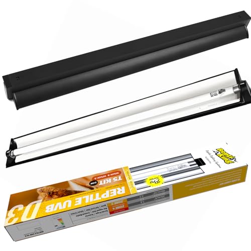 T5 HO UVB Reptile Light Kit – High-Output 24W 10.0 UVB for Reptiles – Liner UVB Light Ideal for Bearded Dragons, Tortoise & Lizard, T5 UVB Light Fixture and Bulb - size: 24W UVB10.0 T5 KIT