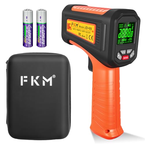 50:1-58°F ~3272°F FKM Infrared Thermometer High Temperature Gun,Non Contact Digital IR Temp Gun,High Precision Laser Thermometer Gun for Cooking,Kilns,Forges,Engine,HVAC,Industrial and Home Repair - color: Orange