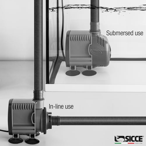 SICCE Syncra Silent 2.0 Multifunction 568 GPH Submersible Water Pump | Italian Made 35W Ultra Quiet Durable Aquarium Fish Tank, Fountain, Pond, Hydroponics, Terrarium Black | Freshwater & Saltwater - size: Syncra Silent 2.0