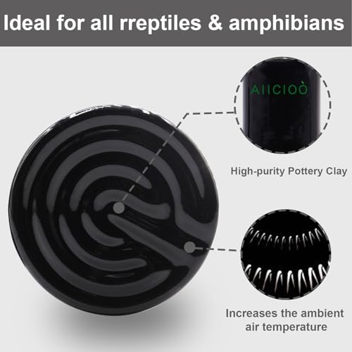 Aiicioo 150W Black Ceramic Heat Emitter 2Pack No Light Heat Bulb for Reptile Emitting Heat Lamp Bulb for Bearded Dragon Lizard Tortoise Turtle Snake Brooder Coop